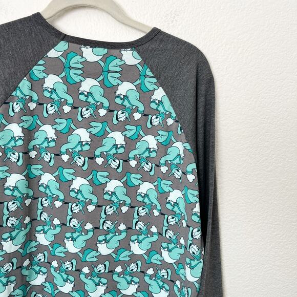 [Lularoe] Disney Donald Duck Randy Raglan Sleeve Crew Neck T-Shirt Size Large L - Picture 6 of 11